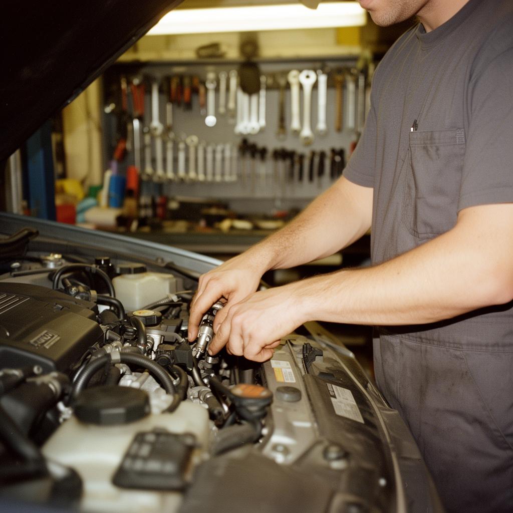 ASE certified mechanic working